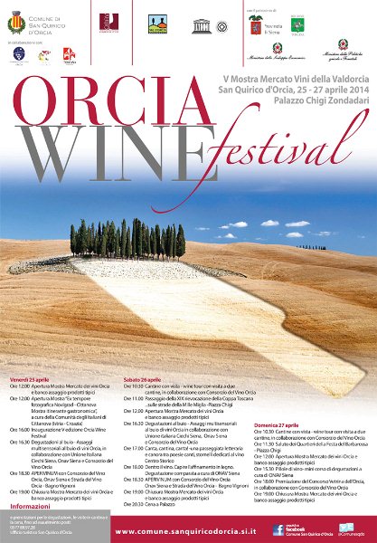 ORCIA WINE FESTIVALDal 25 al 27 Aprile Alla Scoperta dei Vini dellOrcia