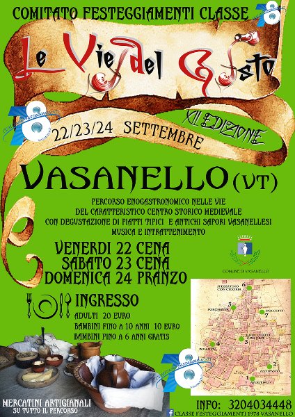 Vasanello Motoraduno e Vie del Gusto per l’itinerario enogastronomico nel centro storico 