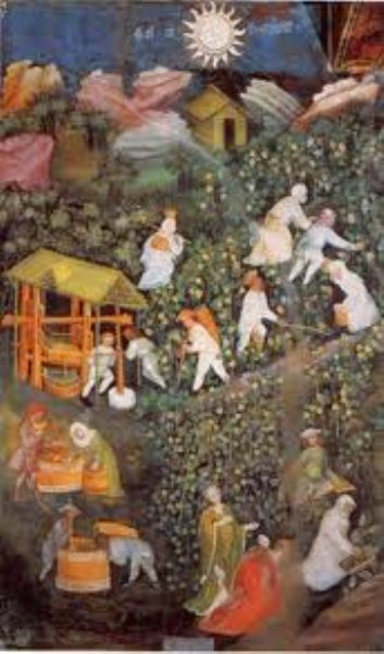 Ottobre dal Ciclo dei Mesi (1390-1400) Trento