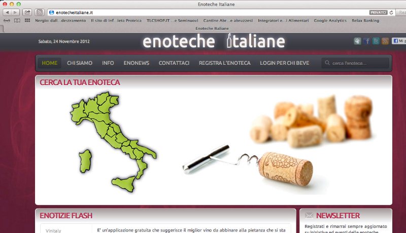 ENOTECHE ITALIANE IN RETEComunicazione tra le enoteche italiane i produttori di vino ed il numeroso pubblico di internet.
